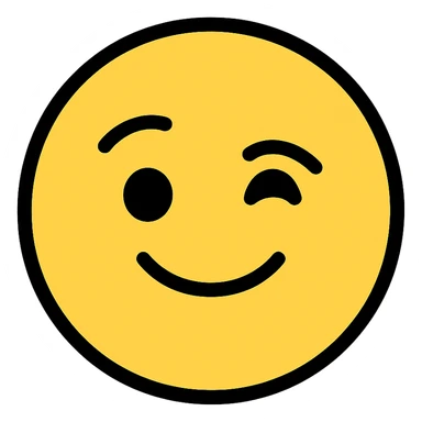 face emoji with one joined eyelash sticker