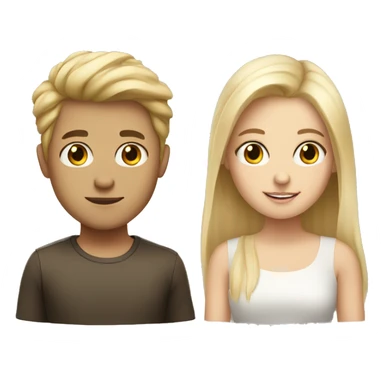 blonde girl and brunette boy sticker