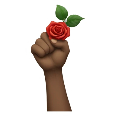 fist holding rose sticker