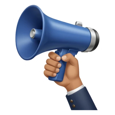 megaphone with male hand, collage style sticker