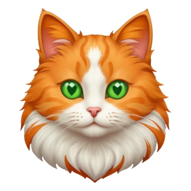 A cat with green eyes and a heart sticker