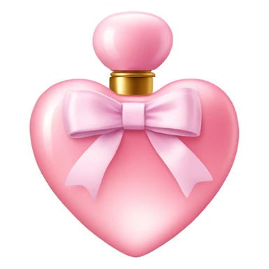 Pastel Pink heart shaped perfume with bow sticker