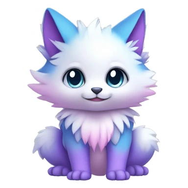 Cute cool white blue purple pink animal hybrid Fakemon full body sticker