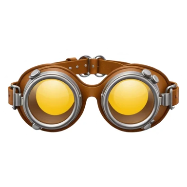  Simple brown round leather steampunk goggles with yellow-tinted lenses sticker