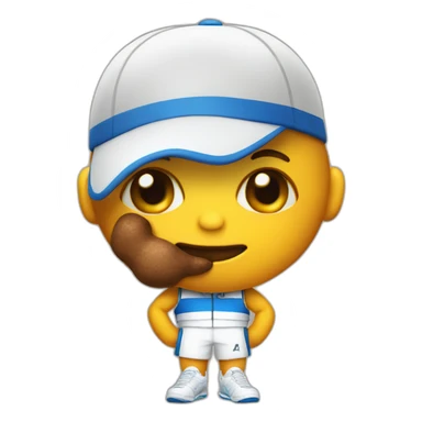 Poop emoji in tennis uniform sticker