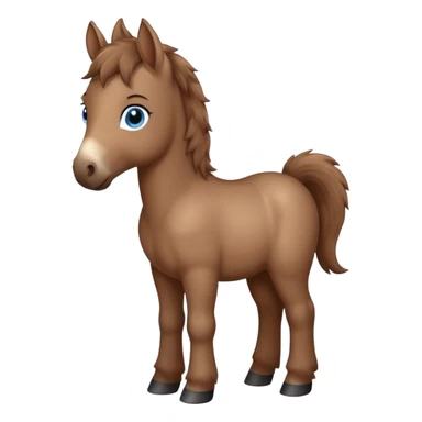 a standing foal horse with big blue eyes sticker