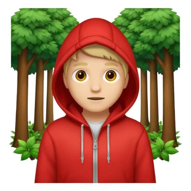 red hoodie in the forest sticker