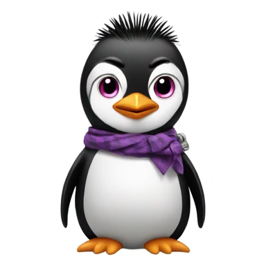 Punk rock penguin sticker