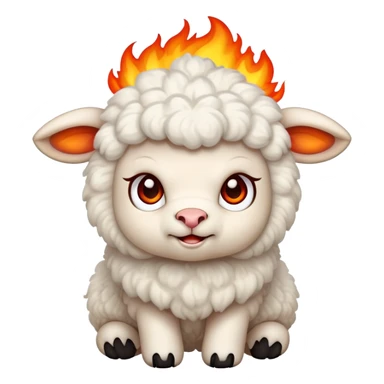 Angry baby lamb with fire  sticker