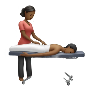 white female giving a professional massage with table sticker