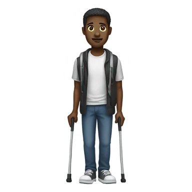 Black man on crutches sticker