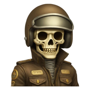 piloto vintage skelleton sticker