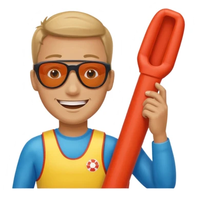 Lifeguard Holding Rescue Tube sticker