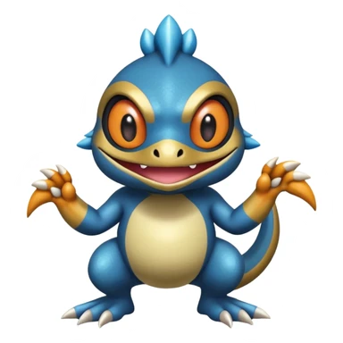Elemental shimmering lucky charming smiling cute Croagunk-Dragalge-Hawlucha-Pokémon-Fakémon-hybrid-creature sticker