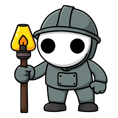 Coal miner from 19th century England with soot-covered face, helmet with lamp, and pickaxe sticker