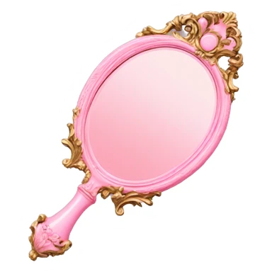 vintage rococo pink hand mirror sticker
