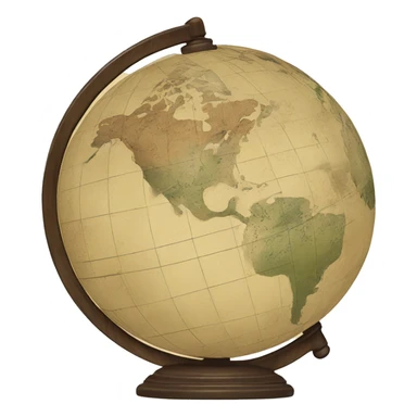 old antique globe sticker
