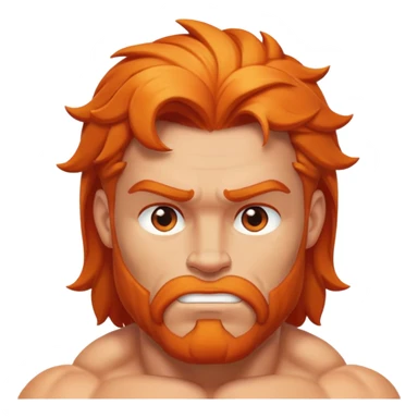 Hercules muscular hero with orange hair sticker