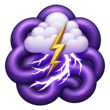 Wiz 101 casting sigil inspired storm magic, compose it of swirling clouds and lightning bolts and use rich purple and gold as the colors  sticker