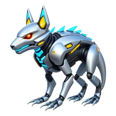  Glowing futuristic cyber-Protogen-Fakémon-Vernid-creature sticker
