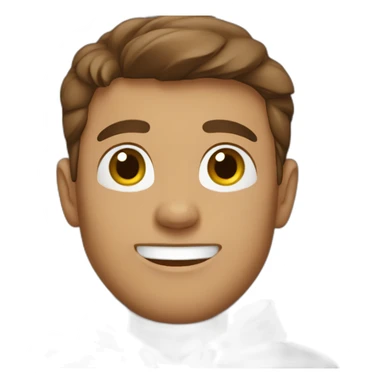 happy brown haired man wearing grey sweatshirt sticker