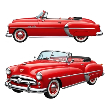 classic red converible 1950s sticker