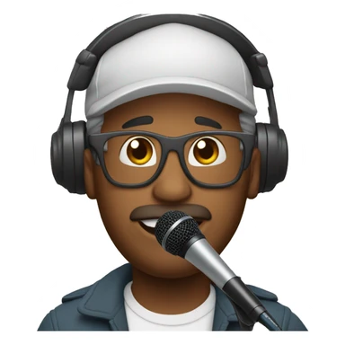 The sound engineer holds a microphone in his hands sticker