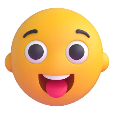 Shocked emoji in 3D style with a surprised expression, variant 3, no background, transparent background. sticker