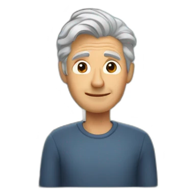 Grey haired Man looking out window sticker