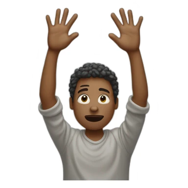 person confused with their hands up sticker