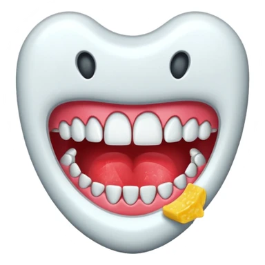 Chewed gum with a broken tooth embedded inside. sticker