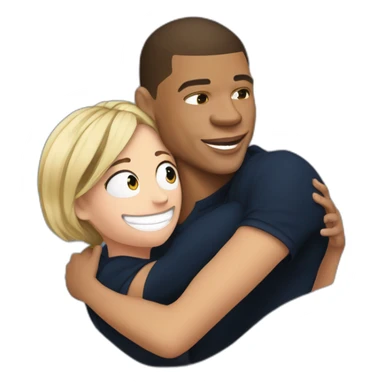 Emmanuelle Macron hug Kylian Mbappe sticker