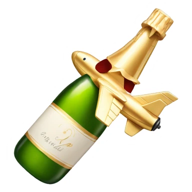 Christening Jet with bottle of champagne  sticker