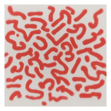 Red Marker drawing square shape line  sticker