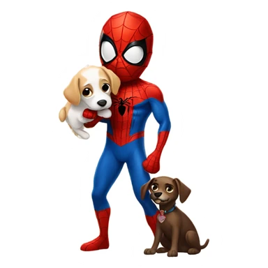 spider-man holding a dog  sticker