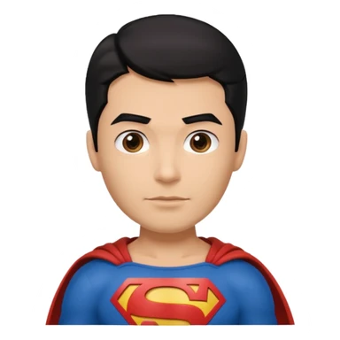 black haired man in superman clothes sticker