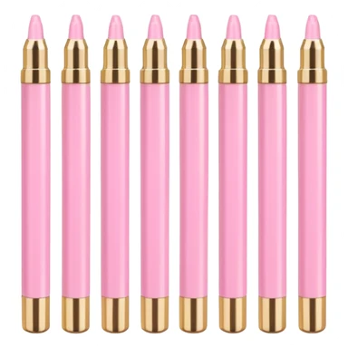 Pastel pink highlighters markers with gold metallic cap, luxury finish sticker
