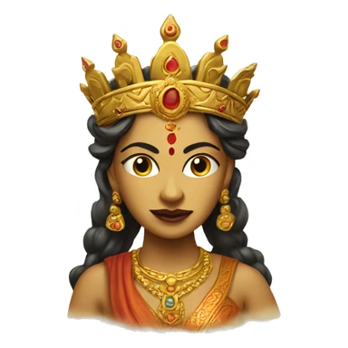 Durga Hindu Goddess face, with crown sticker