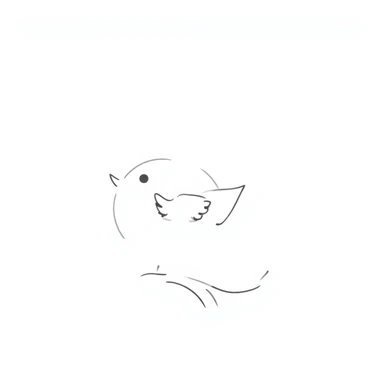 small songbird with round body perched singing sticker