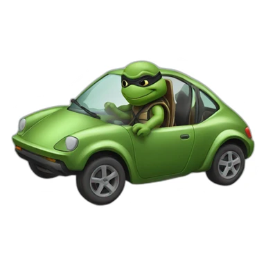 Tortue ninja dans voiture volante sticker