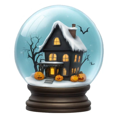 halloween snow globe, house, 4k, no background sticker