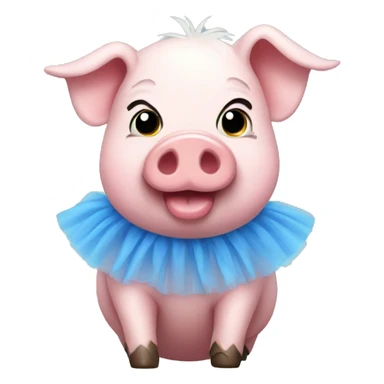 pig with blue tutu sticker