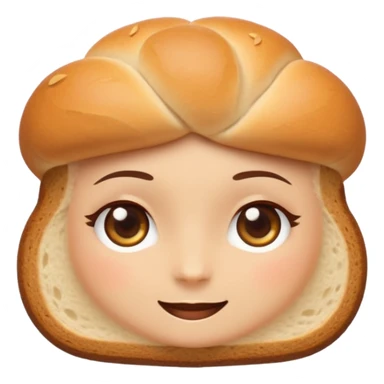 Sexy Bread emoji avatar, cute and minimalistic style, warm eyes and gentle smile, flat design, soft shapes, clean modern look, highly recognizable at small sizes, centered composition, transparent or solid background, app icon quality. sticker