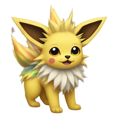 Jolteon with colorful stripes sticker