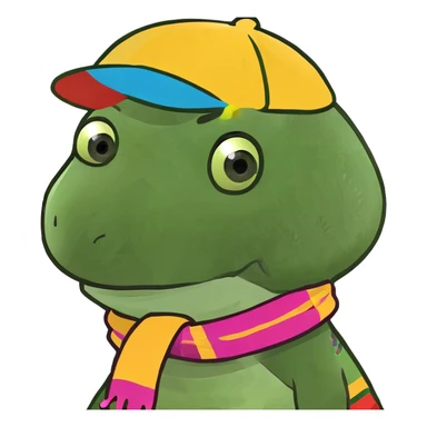 Cute little baby dinosaur in a sun set sticker