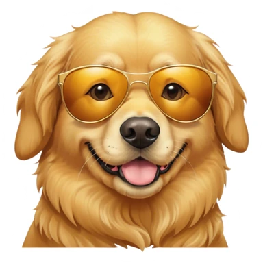 Old Golden retriever wearing sunglasses sticker
