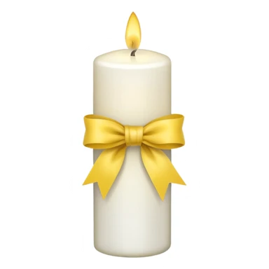 white candle with a yellow ribbon sticker