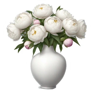 Realistic-white-modern-vase-with-peonies sticker