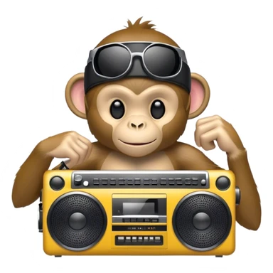 Monkey holding a boombox sticker