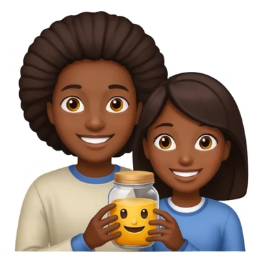  black People Holding Jar sticker